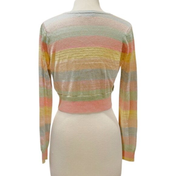 Loveshackfancy Metallic Stripe Asteria Crop Cardigan NWT - Picture 12 of 12